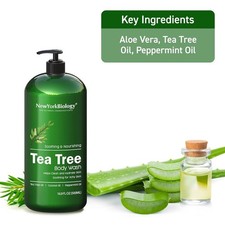 Exfoliating Body and Foot Wash with Tea Tree Oil - 16.9 Fl Oz Gentle Cleanser