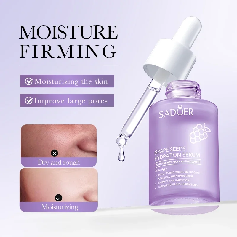 Organic Grape Seed Anti Oxidant Serum Moisturize Face Skin Repair Essence Treatment For Women Men