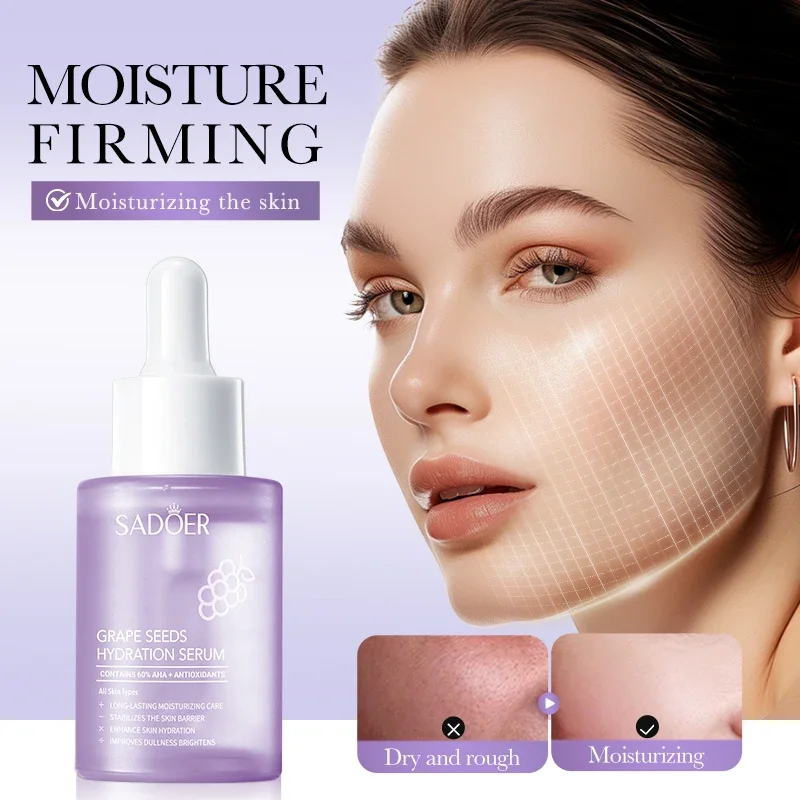 Organic Grape Seed Anti Oxidant Serum Moisturize Face Skin Repair Essence Treatment For Women Men