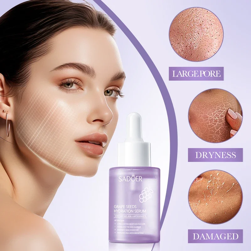Organic Grape Seed Anti Oxidant Serum Moisturize Face Skin Repair Essence Treatment For Women Men