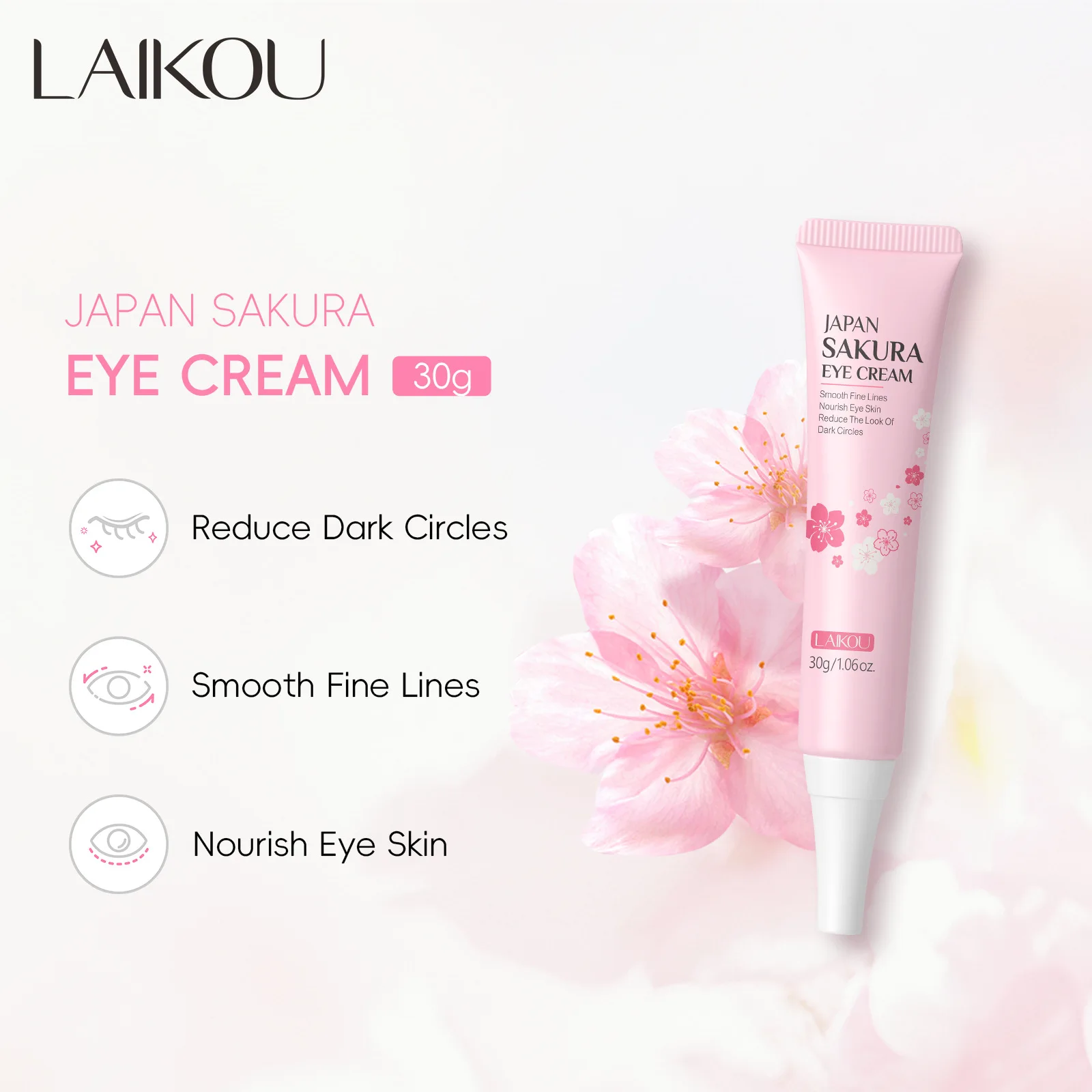 Japan Sakura Eye Cream 30g Anti Aging Dark Circle Removal Moisturizing Wrinkle Reduction Eye Treatment for Women Men Cosmetics