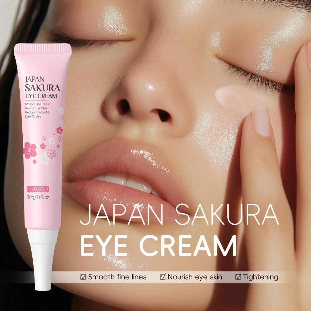 Japan Sakura Eye Cream 30g Anti Aging Dark Circle Removal Moisturizing Wrinkle Reduction Eye Treatment for Women Men Cosmetics