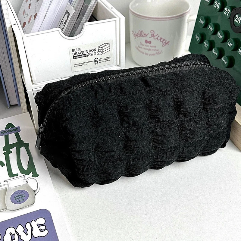 Kawaii Cosmetic Storage Bag for Women Girls Portable Toiletry Pouch Organizer for Makeup Brushes Lipstick Eyebrow Pencil Makeup