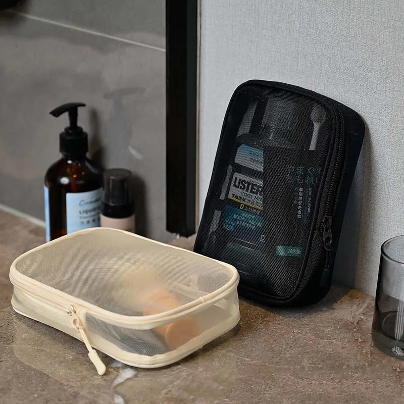 2025 New Makeup Organizer Bag Travel Toiletry Skincare Razor Toothbrush Pouch for Women  Men Mesh Cosmetic Wash Bag Case