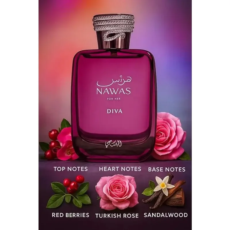 RASASI Hawas Diva Eau De Parfum for Women Makeup Women Natural Perfume 100ML Long Lasting Fragrance Cologne Persistence Arabian