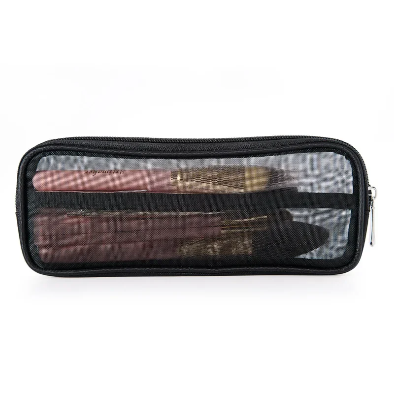 Makeup Brush Travel Case Cosmetic Toiletry Bag Organizer for Men Women Beauty Tools Mesh Kit Pouch Wash Storage Accessories