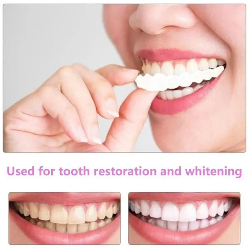 Snap On Teeth Veneers Instant Silicone Smile Veneers Teeth Upper Beauty Cosmetic Teeth Tool For Men And Women Teeth Cover