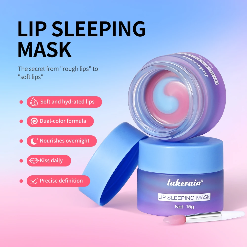 Dual-Color Lip Balm Reduce Fine Lines Nourishing And Hydrating Dry Cracked Lip Skin Care Vitamin C Blueberry Lip Mask Overnight
