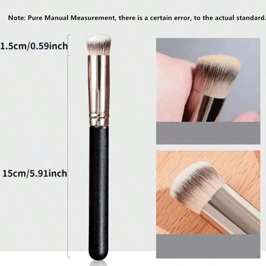 Glossy Handle Makeup Brush With Soft And Dense Bristles For Men And Women, Suitable For Concealer, Blending, Setting Powder, Liquid, Cream, And Polishing Cosmetics. It Can Be Used For Contouring The Nose And Concealing Blemishes.,Foundation Brush,Conceale