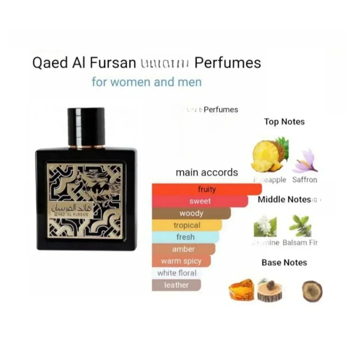 FURSAN Arabian Perfume for Men Women - Unisex Long Lasting EDP 100ml, Pheromones Light Cologne, Original Oriental Fragrance
