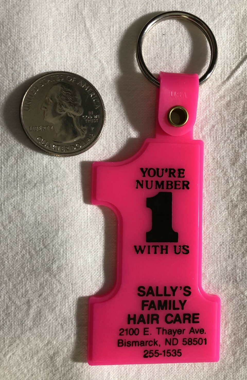 Sally's Sally Family Hair Care Bismarck North Dakota Keychain Key Ring #35768