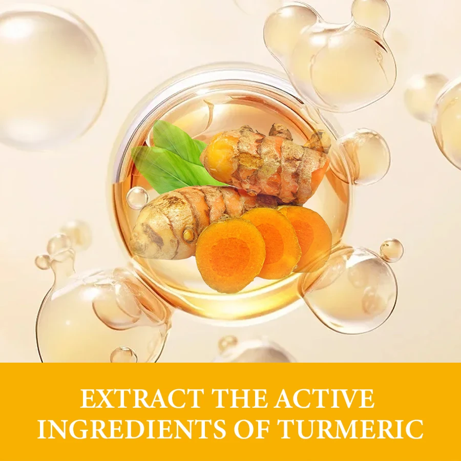 Amococo 2/3pcs Turmeric Serum Facial Essence 30ml Set Turmeric Extract Vitamin C Hyaluronic Acid Face Serum Moisturizing Hydrating Skin Care for Face and Body Nourishing Essence for Smooth Soft Skin Daily Routine
